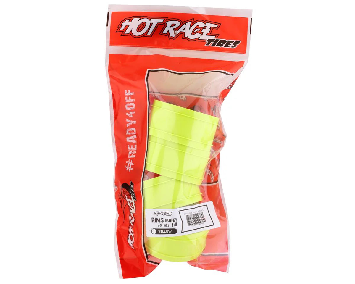 HotRace Wheels Yellow (4) - 1/8 Off-Road Buggy Rims 83mm w/17mm hex